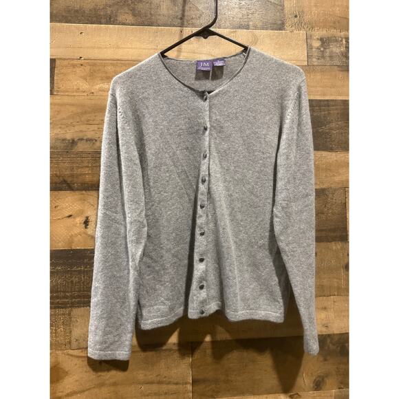 Vintage Women’s JM Gray 2-Ply Cashmere Button Sweater – Size Medium - Picture 8 of 8
